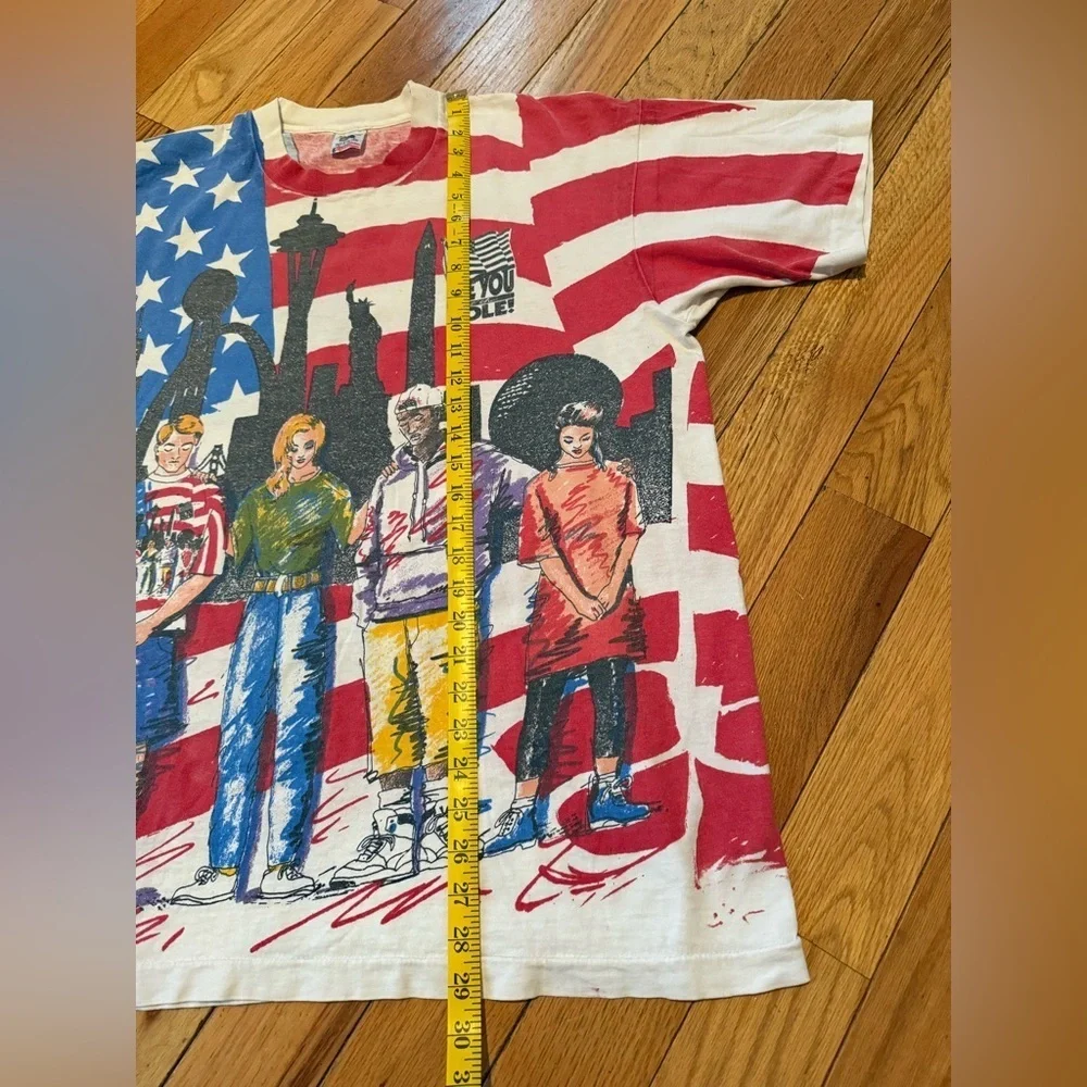 VTG 90s See You at The Pole American Flag Patriotic T Shirt Single Stitch Sz XL - Picture 11 of 14
